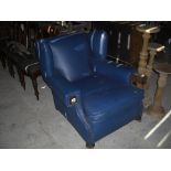 Leather smokers club armchair