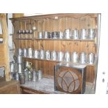 Large collection of pewter tankards etc