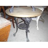 Cast iron based pub table