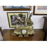 Large brass figure clock