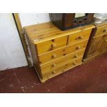 Pine chest of 2 over 3 drawers