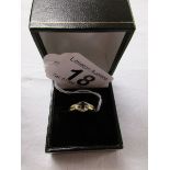 Gold sapphire and diamond set ring - Estimate £40 to £80