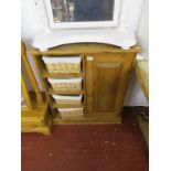 Pine cupboard with baskets