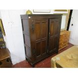 Large early oak 2 door cupboard