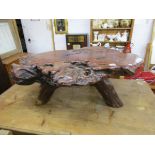 Rustic tree coffee table