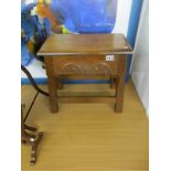 Good quality carved oak box stool