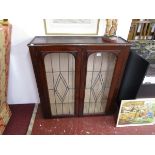 Leaded light mahogany cupboard