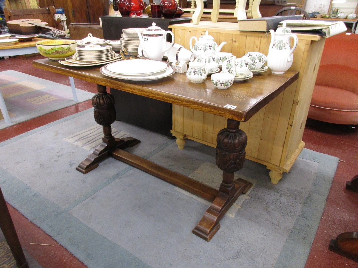 Small carved oak refectory table