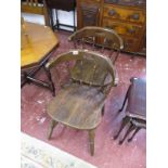 Pair of spindle back tub chairs