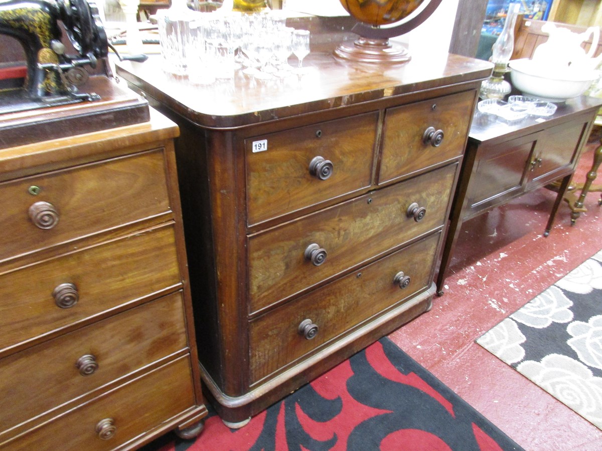 Victorian mahogany chest of 2 over 2 drawers