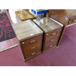 Pair of oak 3 drawer chests