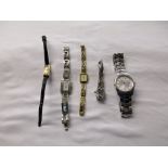 4 ladies wrist watches to include 1 gold & a gent's Rotary watch