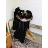 Collection of vintage clothes to include fur stoles