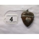 Unusual heart shaped silver and snakeskin Vesta