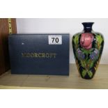 Moorcroft vase - Tubeline rose, thistle, shamrock & leek pattern