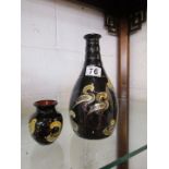 2 Yeo hand thrown and decorated vases