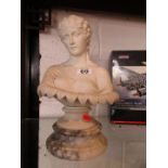 Parian ware bust of 'Clyte' signed HBV