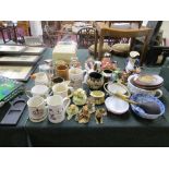 Large collection of china etc to include Toby jugs