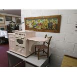 Childs play oven, chair & teddy bear picture