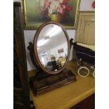 Large Victorian mahogany swing mirror