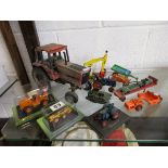 Collection of die-cast tractors etc