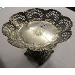 Fine silver pierced Bon Bon dish on stand - Approx. 420g