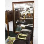 Large bevelled glass wall mirror