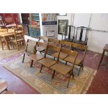 Pair of oak 4 seat folding benches