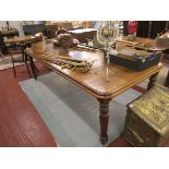 Large Victorian extending dining table with leaf