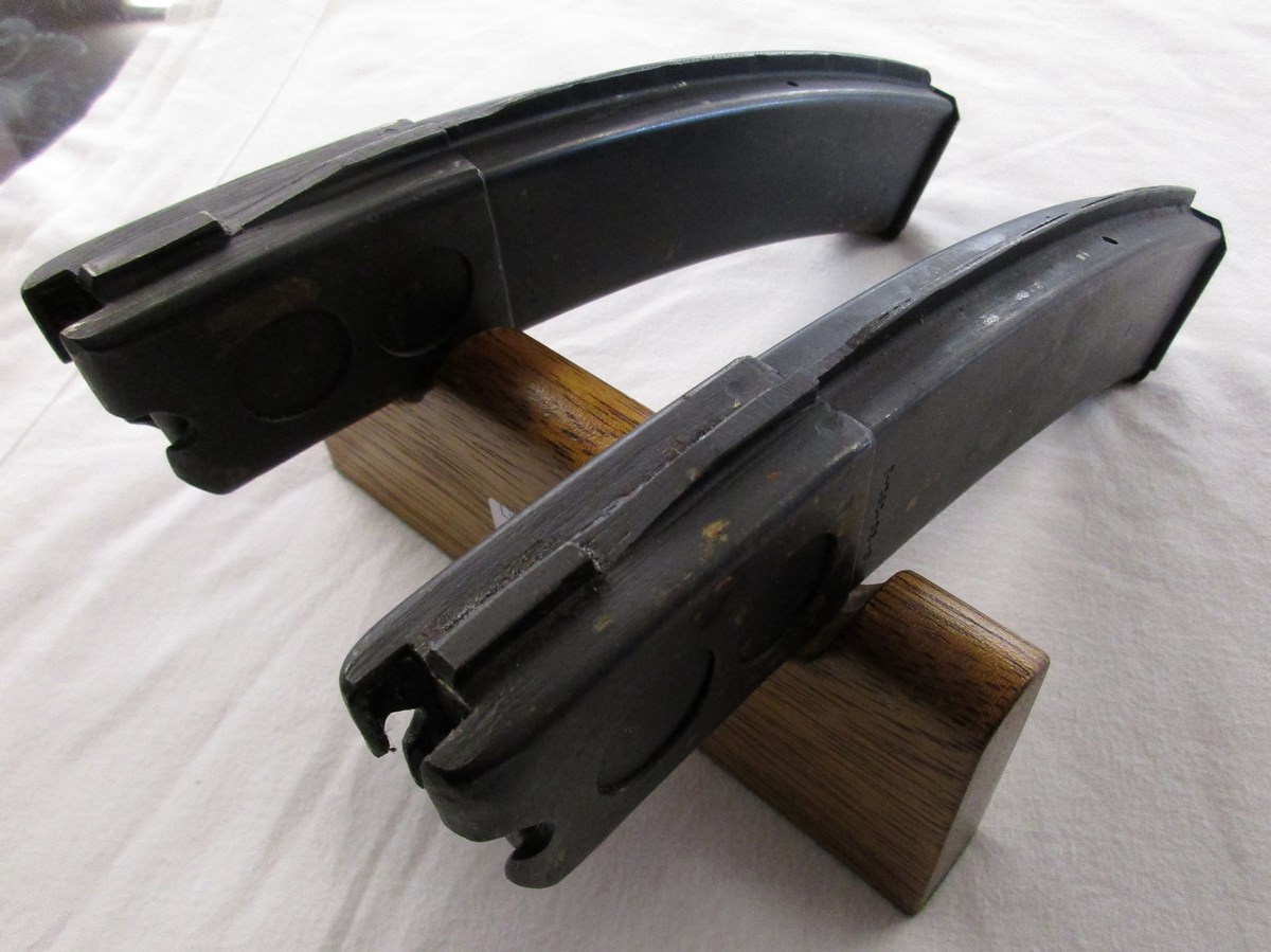 Pair of assault rifle magazines - possibly for M16