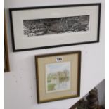 2 L/E & signed prints - Clifton & Caerphilly castle
