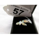 2 silver stone set rings