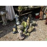 Large collection of garden ornaments