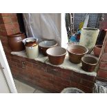 Collection of glazed pots etc