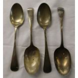 4 silver serving spoons - approx. 351g