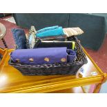 Basket of handbags & purses