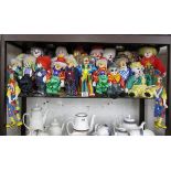 Large collection of clown dolls