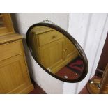 Oval & bevelled glass mirror