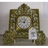 Tiffany & Co pierced brass mantle clock - Racing provenance verso