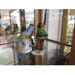 4 Continental porcelain exotic birds