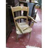 Elm seated armchair A/F