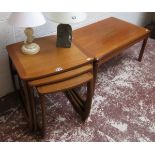 Teak nest of 3 tables & Nathan coffee table