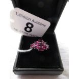 White gold pink tourmaline set ring - Estimate £70 to £120