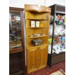 Open top pine corner cabinet