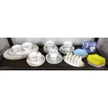 Shelf of china to include Coalport