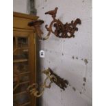 Pair of rustic iron candle sconces