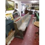 Very long oak pew - approx 4.65 M