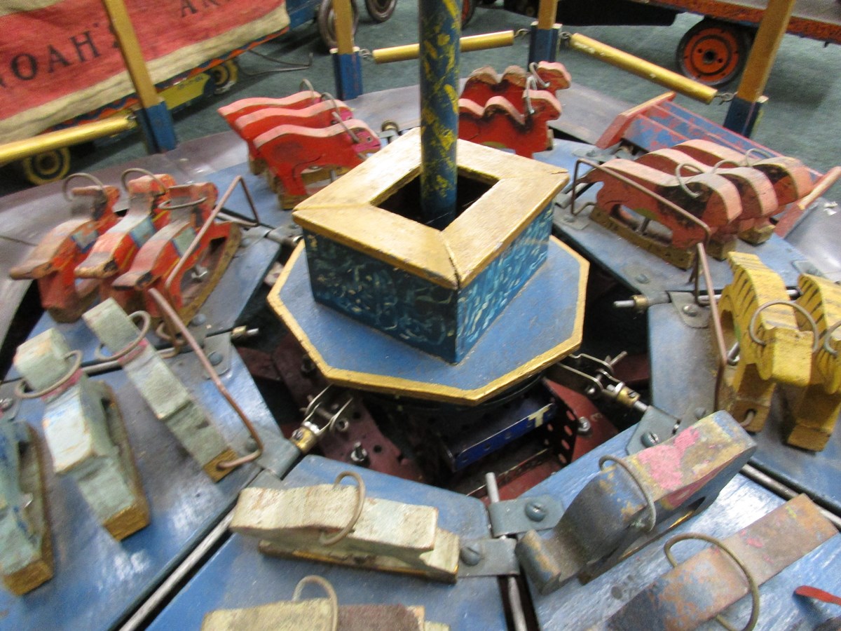 Scratch built fairground models circa 1936 to include carousel, steam wagon etc. - Image 8 of 17