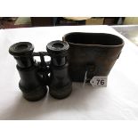 Set of early binoculars with case