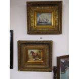 Pair of heavy ornate gilt framed pictures